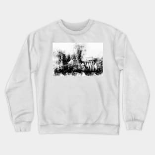 Notre-Dame de Paris Watercolor 02 - BW Crewneck Sweatshirt